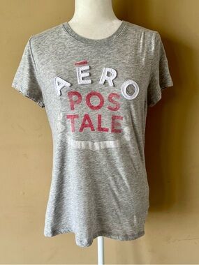 Aeropostale XL Gray White Shirt Top Tee